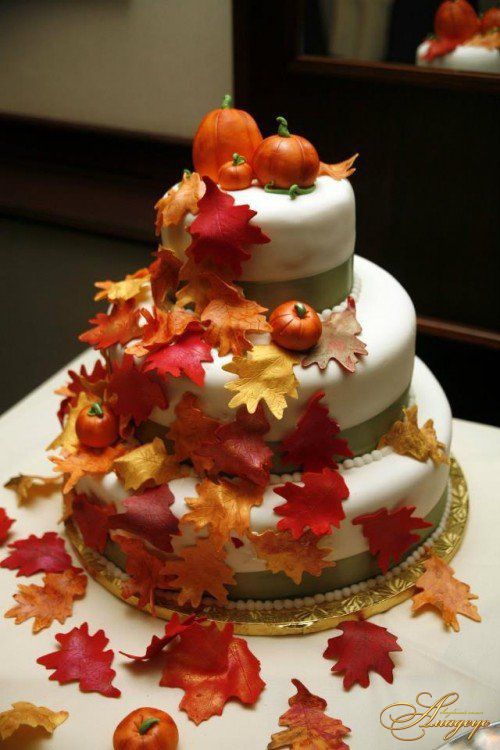 Осенняя свадьба. Торт